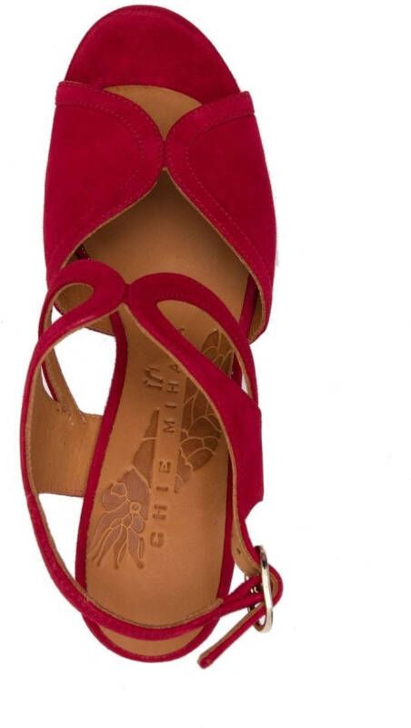 Chie Mihara Cosa 110mm suede sandals Red