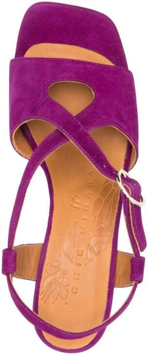 Chie Mihara crossover-strap leather sandals Purple