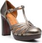 Chie Mihara cut-out leather 100mm pumps Gold - Thumbnail 2