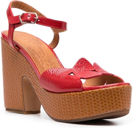 Chie Mihara Detour 120mm leather sandals Red