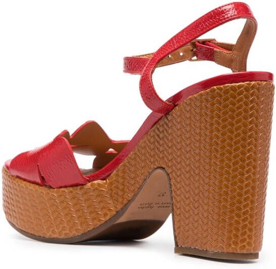 Chie Mihara Detour 120mm leather sandals Red