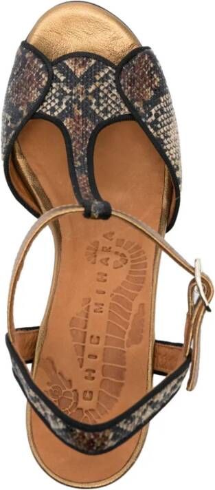 Chie Mihara Eduni 90mm leather sandals Brown