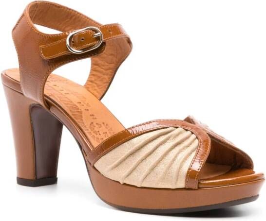 Chie Mihara Eria leather platform sandals Brown