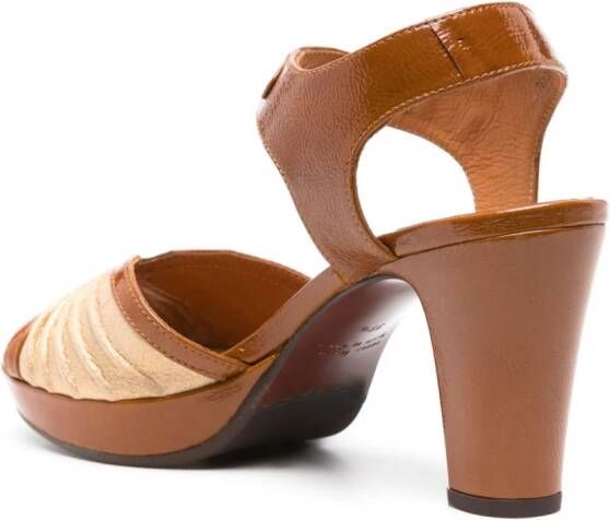 Chie Mihara Eria leather platform sandals Brown