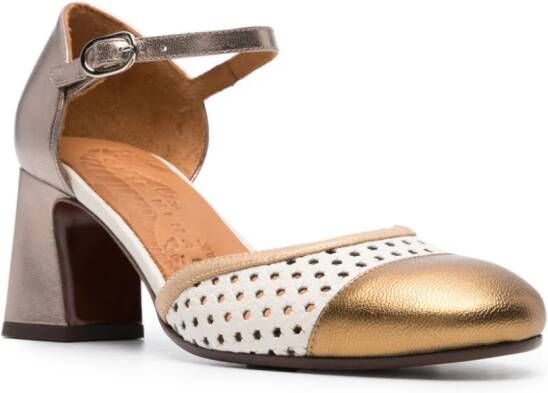 Chie Mihara Fiza 55mm leather pumps Gold