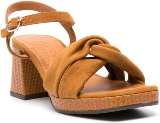Chie Mihara Gelia 55mm suede sandals Brown
