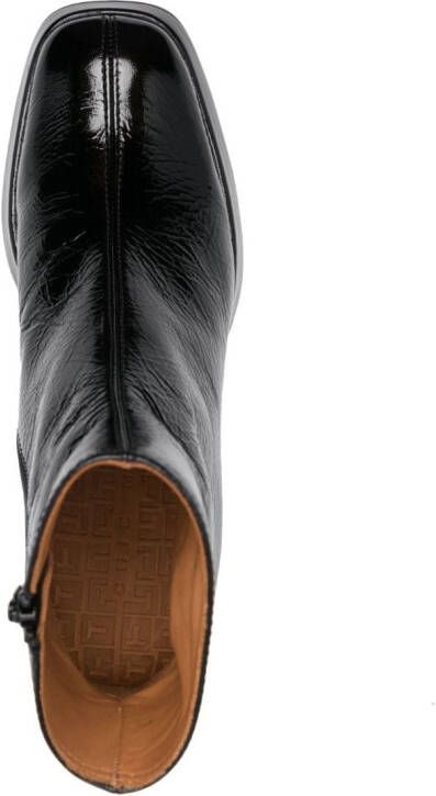 Chie Mihara Katrin patent-finish square-toe boots Black