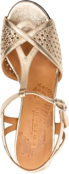 Chie Mihara Kegy 92mm leather sandals Gold