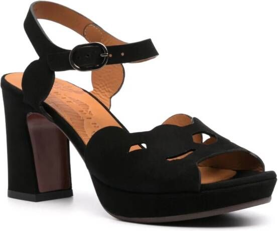 Chie Mihara Kei 85mm cutout leather sandals Black