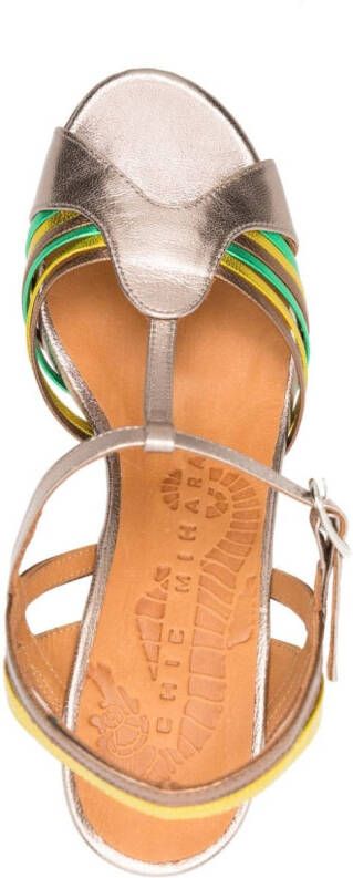 Chie Mihara Kija 70mm leather sandals Metallic