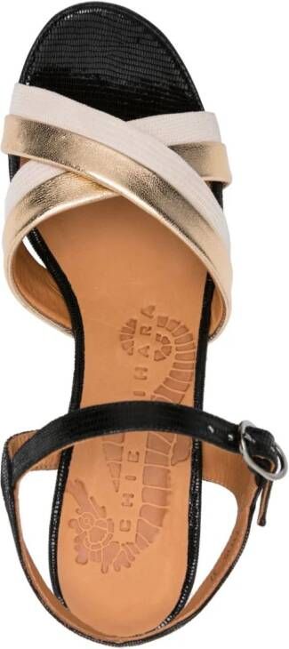 Chie Mihara Kinyo-T 90mm leather sandals Gold