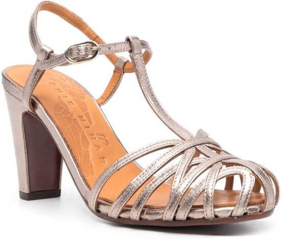 Chie Mihara Ku-Quenu 90mm leather sandals Gold