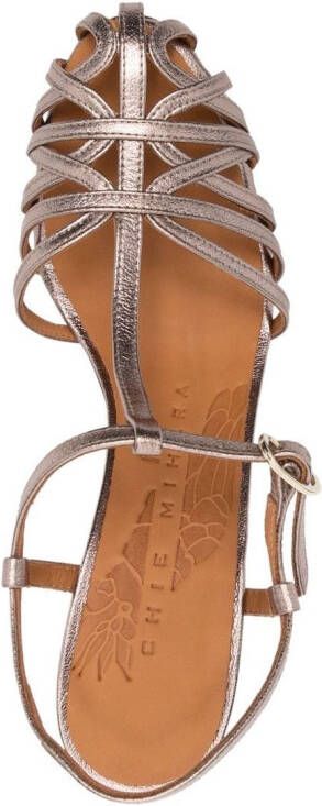 Chie Mihara Ku-Quenu 90mm leather sandals Gold