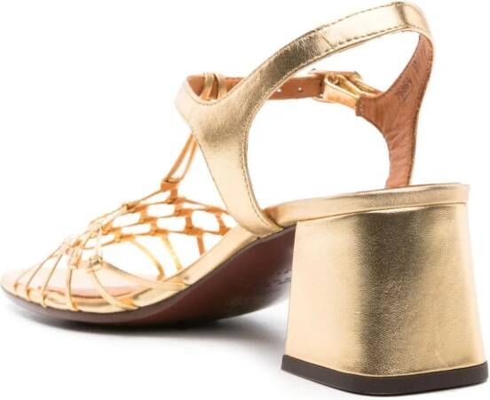 Chie Mihara Lantes 65mm leather sandals Gold