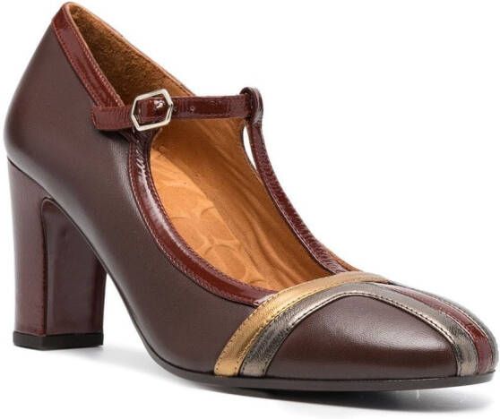 Chie Mihara Mary Jane side-buckle pumps Brown