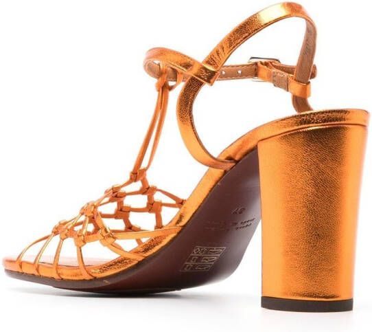 Chie Mihara metallic-effect 90mm sandals Orange