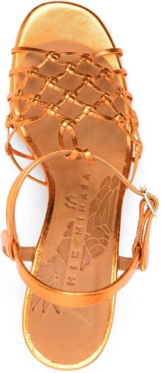 Chie Mihara metallic-effect 90mm sandals Orange