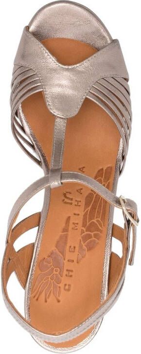 Chie Mihara metallic-effect leather sandals Brown