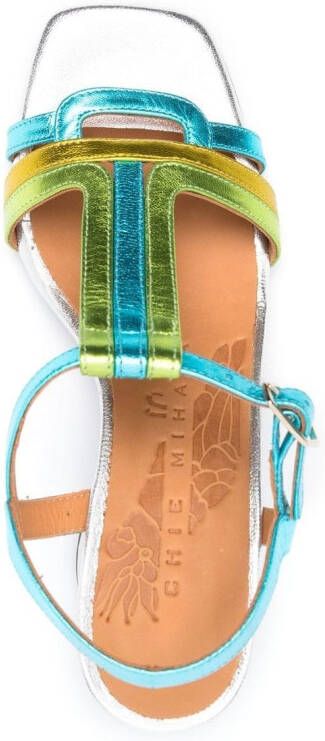 Chie Mihara metallic open-toe 90mm sandals Blue