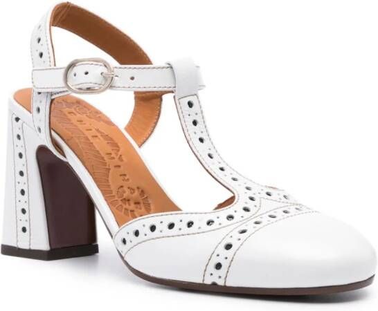 Chie Mihara Mira 85mm perforated oxford pumps White