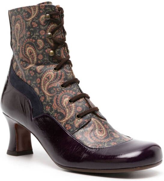 Chie Mihara Mylion 50mm paisley-print boots Red