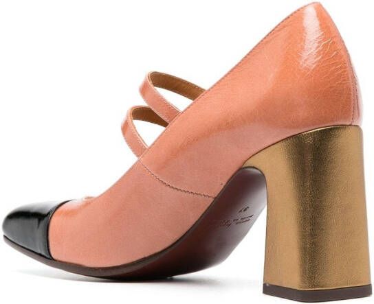Chie Mihara Oly 85mm block-heel pumps Gold