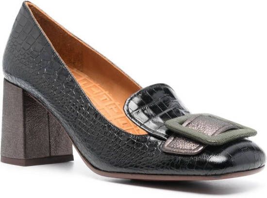 Chie Mihara Pema 75mm metallic-leather pumps Black