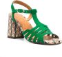 Chie Mihara Pesca geometric-print sandals Green - Thumbnail 2