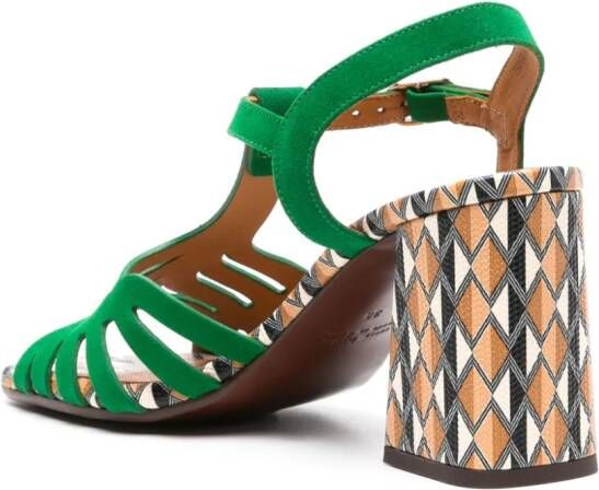 Chie Mihara Pesca geometric-print sandals Green