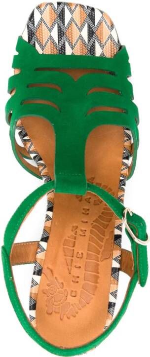 Chie Mihara Pesca geometric-print sandals Green