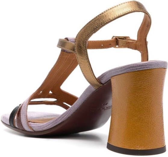 Chie Mihara Pinyata 90mm colour-block sandals Gold
