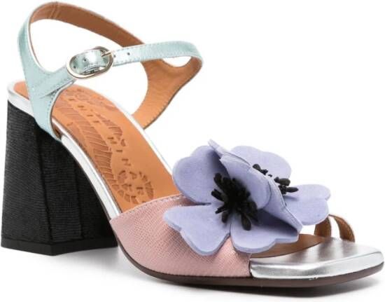 Chie Mihara Pirota 90mm floral-appliqué sandals White