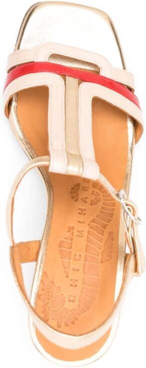 Chie Mihara Piyata 70mm leather sandals Gold