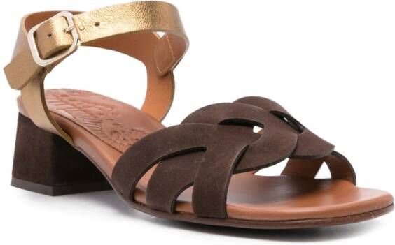 Chie Mihara Quara 50mm leather sandals Brown