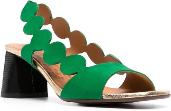 Chie Mihara Roka 50mm leather sandals Green
