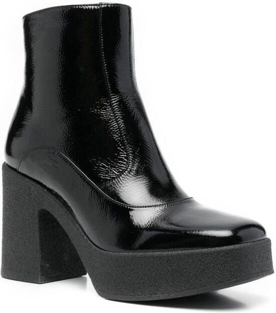 Chie Mihara square-toe 100mm leather boots Black