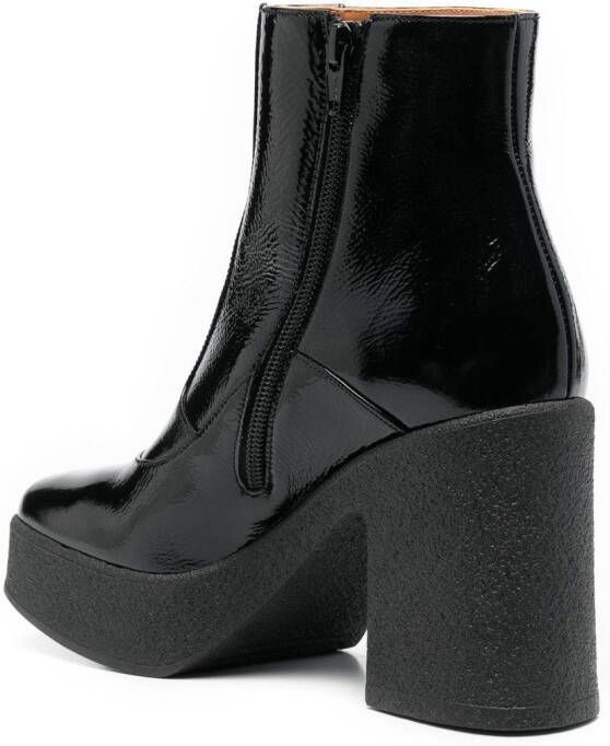 Chie Mihara square-toe 100mm leather boots Black
