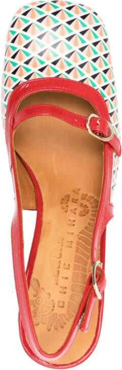 Chie Mihara Sunami 65mm leather pumps Red