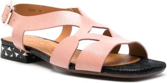 Chie Mihara Taini flat leather sandals Pink