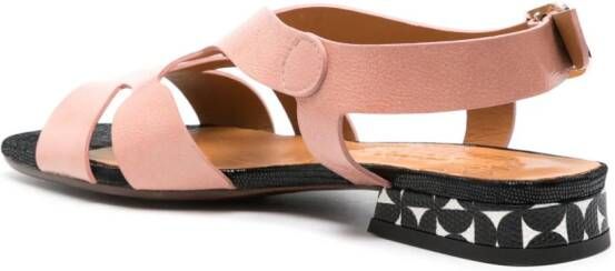 Chie Mihara Taini flat leather sandals Pink