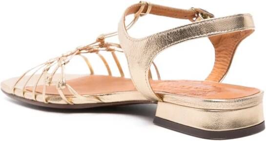 Chie Mihara Tante metallic leather sandals Gold