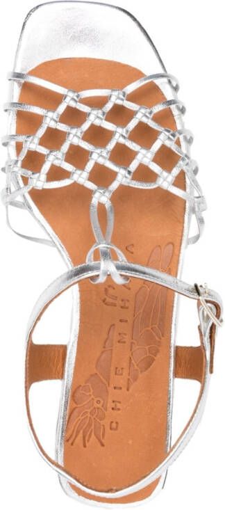 Chie Mihara Tante woven buckle-strap sandals Silver