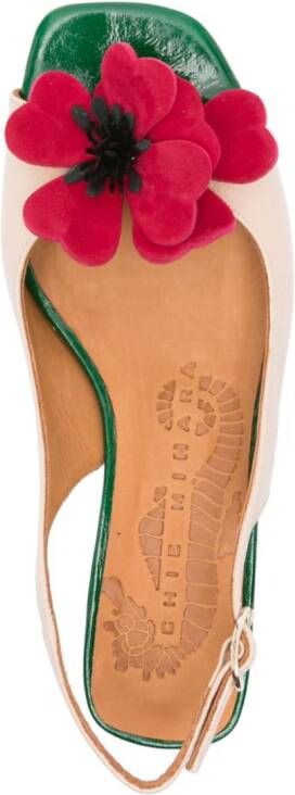 Chie Mihara Tayda floral-appliqué sandals Neutrals