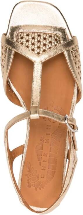 Chie Mihara Tencha caged leather sandals Gold