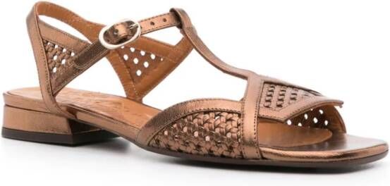 Chie Mihara Tencha metallic leather sandals Brown