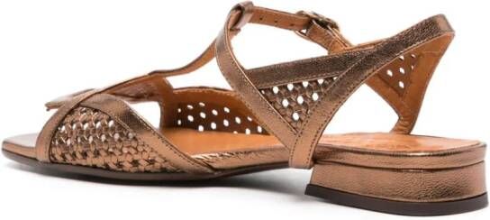 Chie Mihara Tencha metallic leather sandals Brown