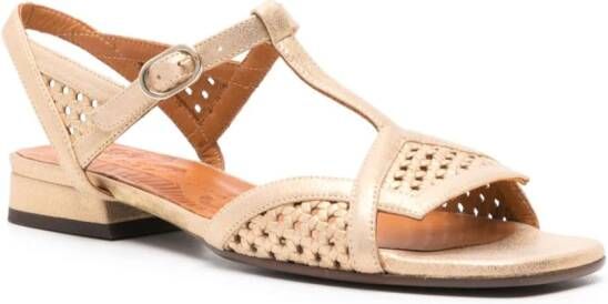 Chie Mihara Tencha metallic leather sandals Gold