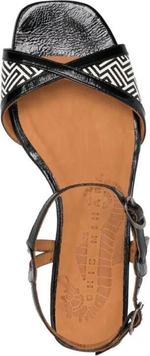 Chie Mihara Tiki patent leather sandals Black