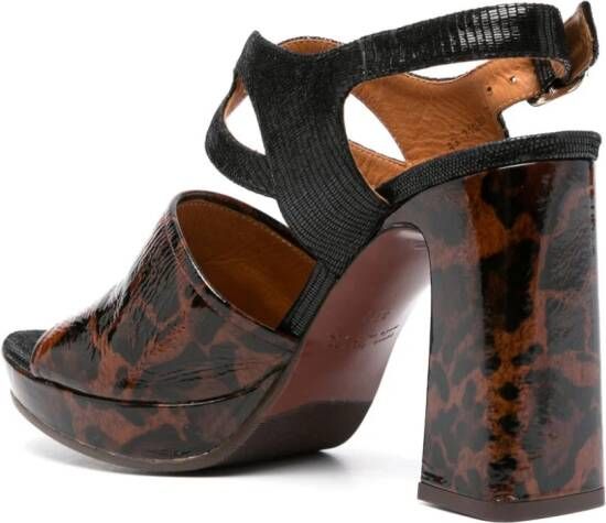 Chie Mihara Ute 90mm leopard-print sandals Brown