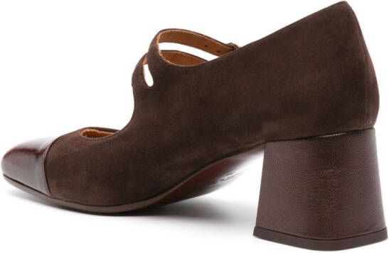 Chie Mihara Volcano 45mm square-toe leather pumps Brown